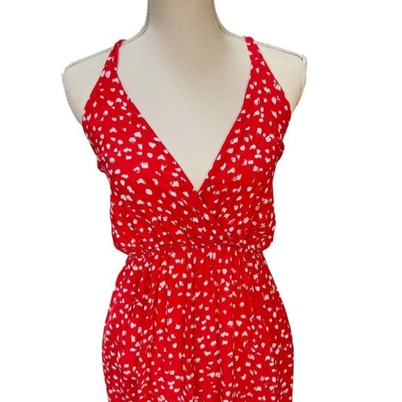 Maaji Spotted Kennedy Tie Back Wide Leg Jumpsuit Red Size Small - Picture 5 of 10